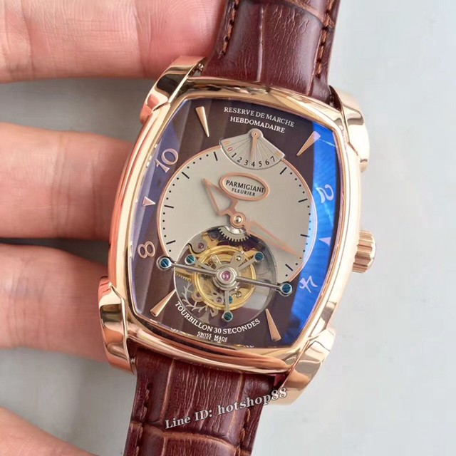 Parmigiani Fleurier表 帕玛强尼陀飞轮机芯真齿轮男士腕表 gjs1628